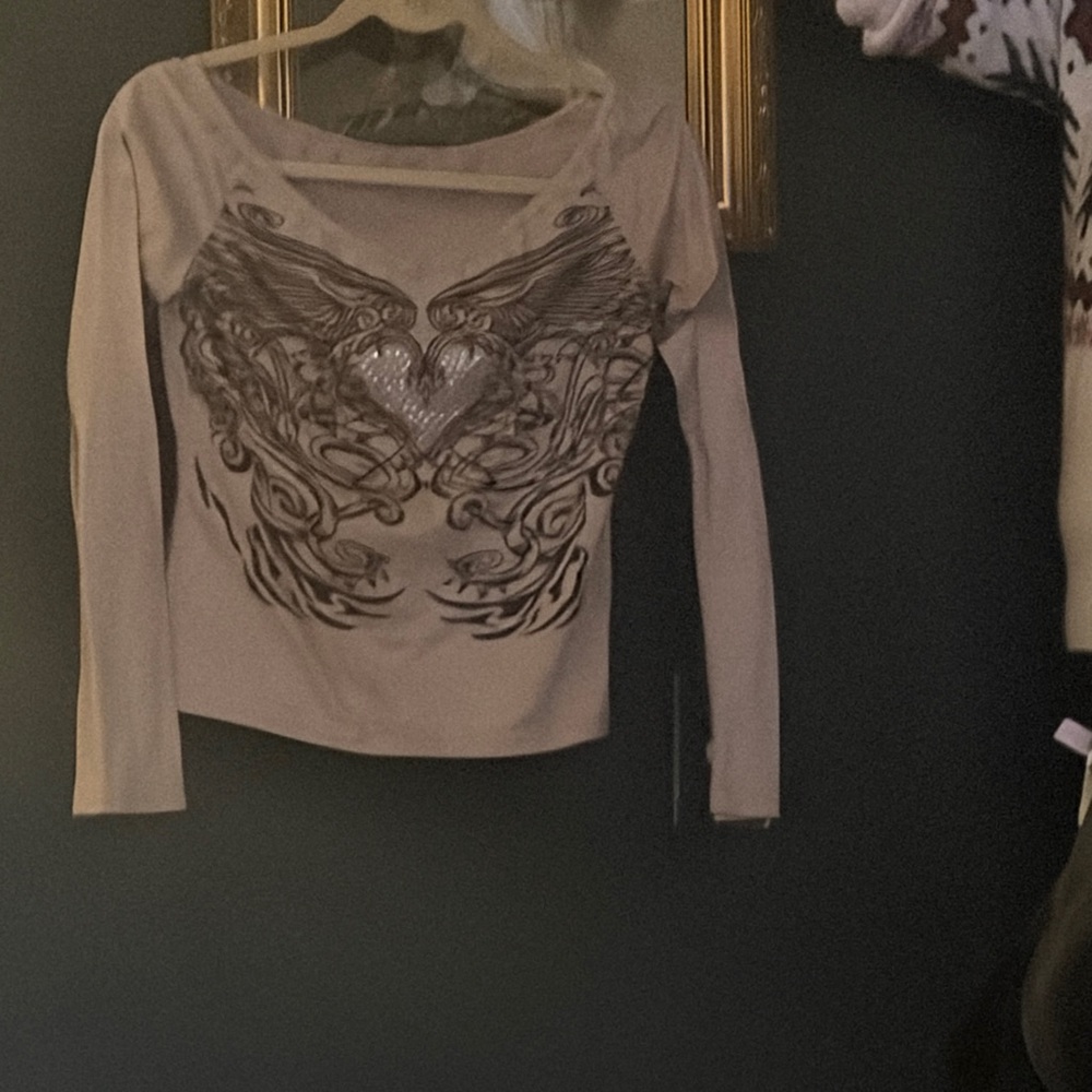 Women's Beige Graphic Top